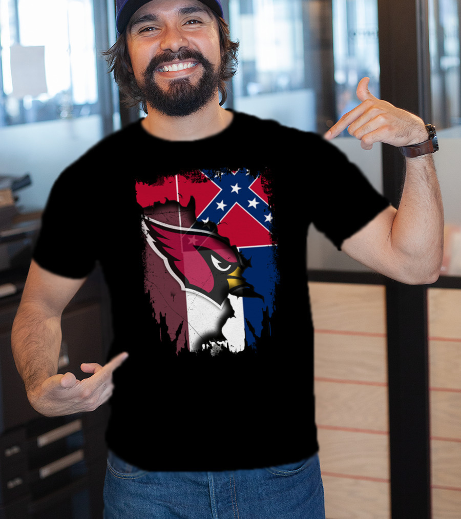 Together Mississippi Cardinal Emblem And Flag T-Shirt