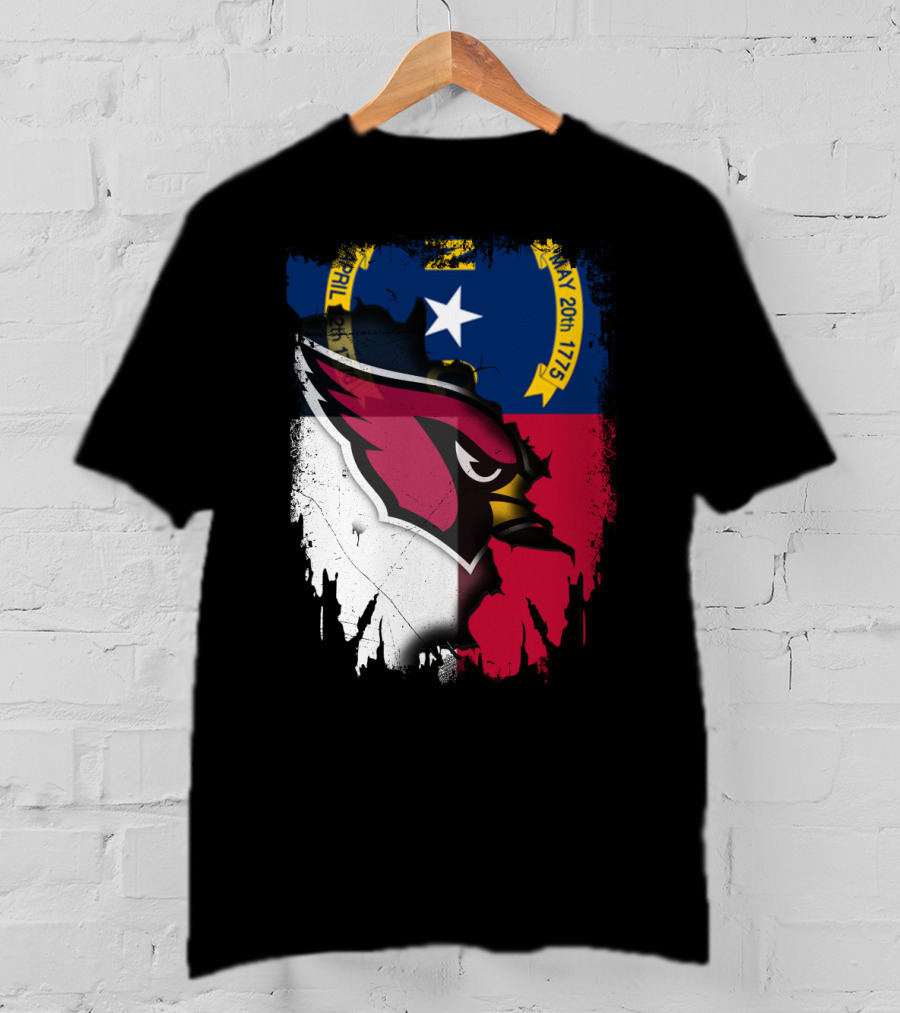 Together North Carolina Cardinal Logo In State Flag Colors T-Shirt
