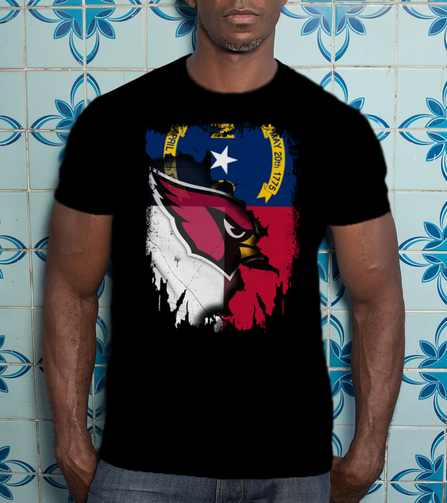 Together North Carolina Cardinal Logo In State Flag Colors T-Shirt