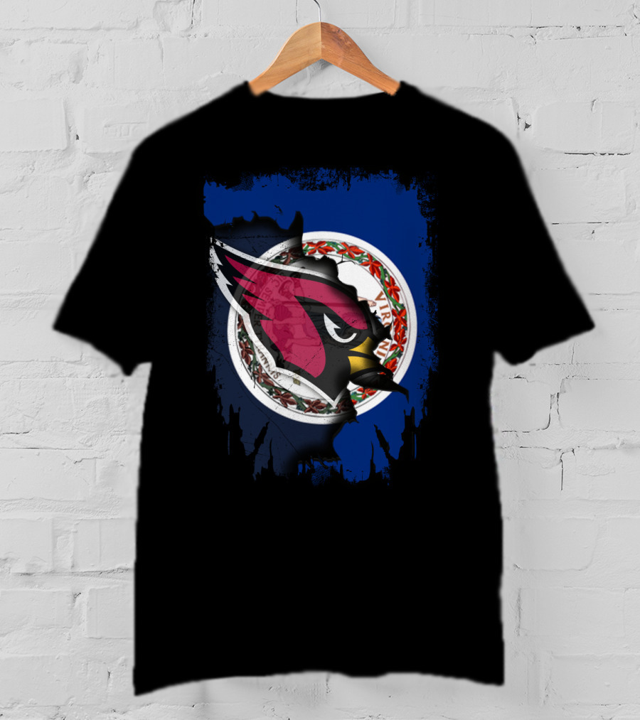 Virginia State Flag With Cardinals T-Shirt