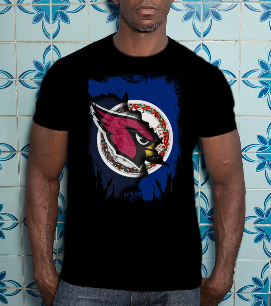 Virginia State Flag With Cardinals T-Shirt
