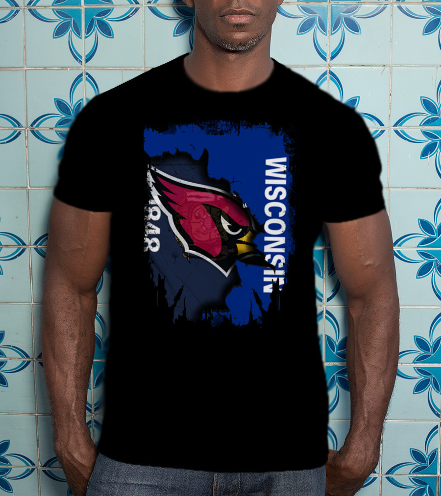 Wisconsin 1848 Together With Cardinals T-Shirt