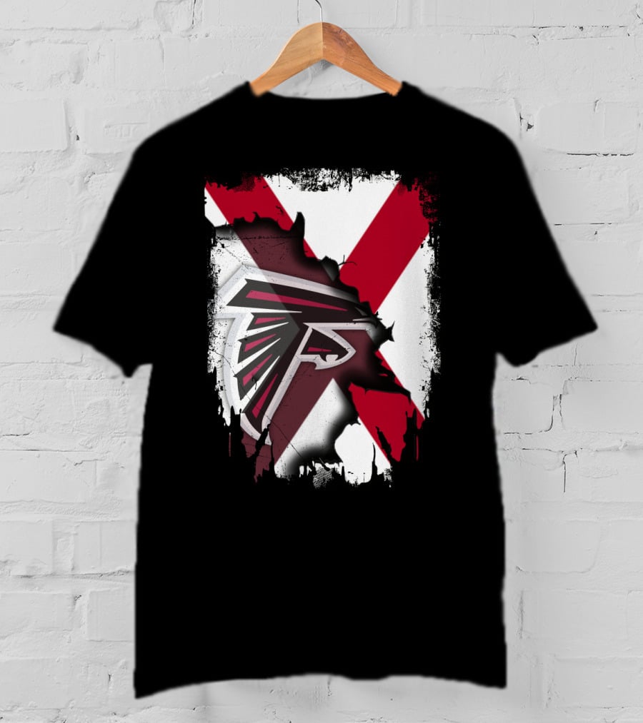 Alabama State Flag With Atlanta Falcons Logo Integration T-Shirt
