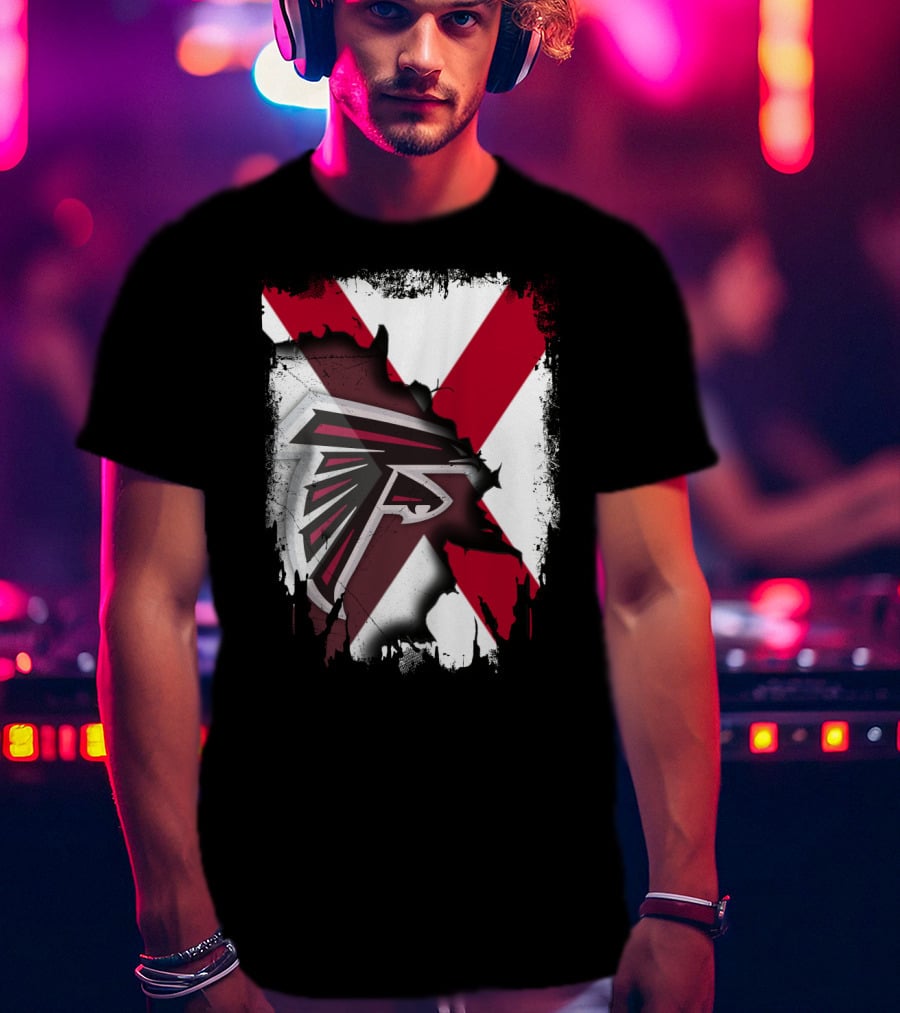 Alabama State Flag With Atlanta Falcons Logo Integration T-Shirt