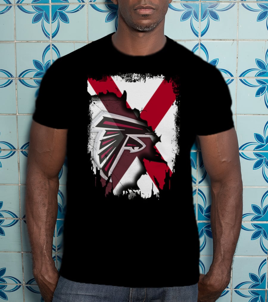 Alabama State Flag With Atlanta Falcons Logo Integration T-Shirt