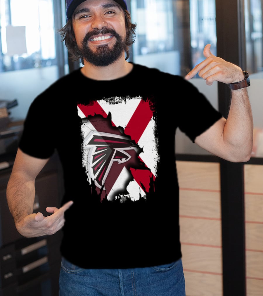 Alabama State Flag With Atlanta Falcons Logo Integration T-Shirt