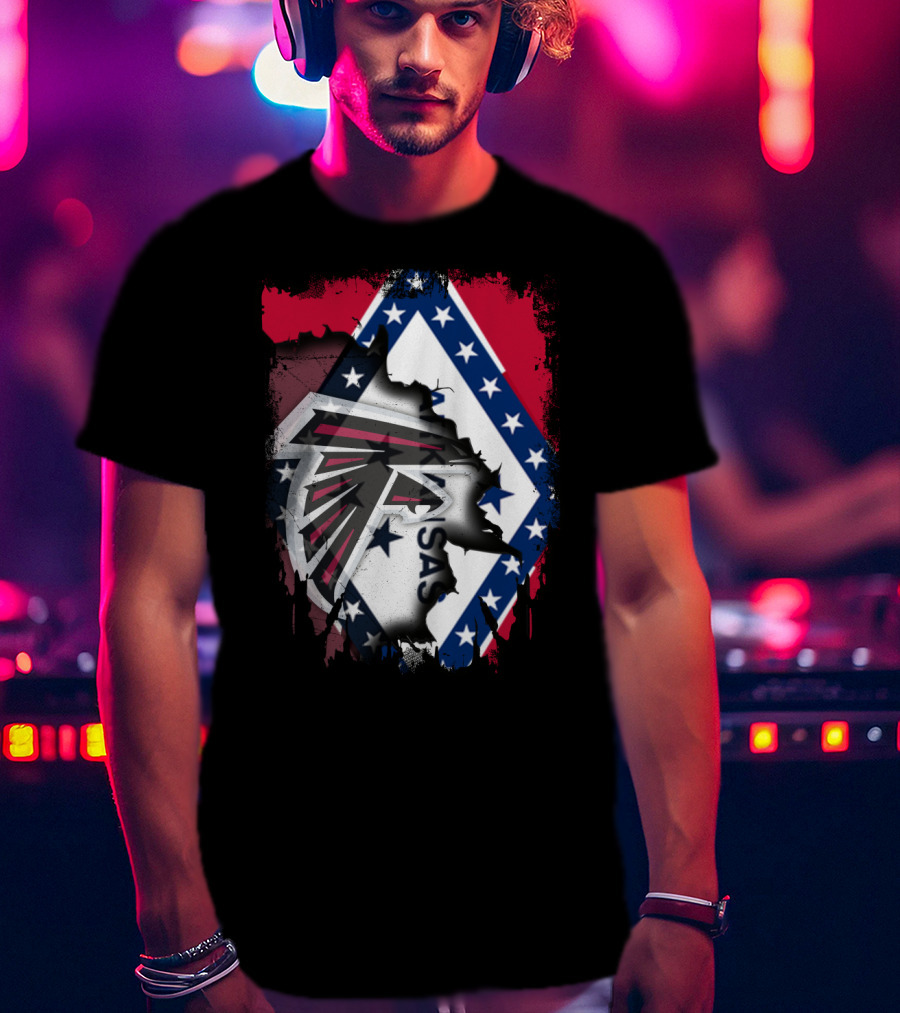 Arkansas Flag With Atlanta Falcons T-Shirt