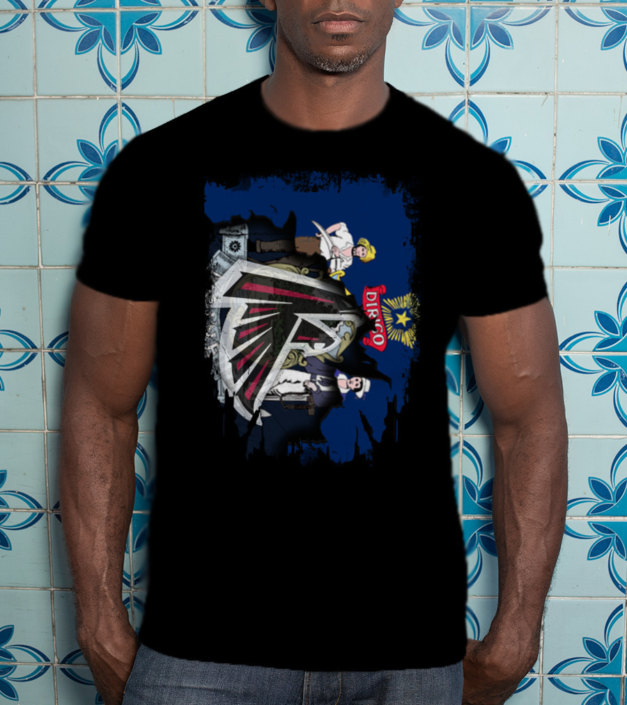 Maine State Seal With Atlanta Falcons Logo Integration T-Shirt