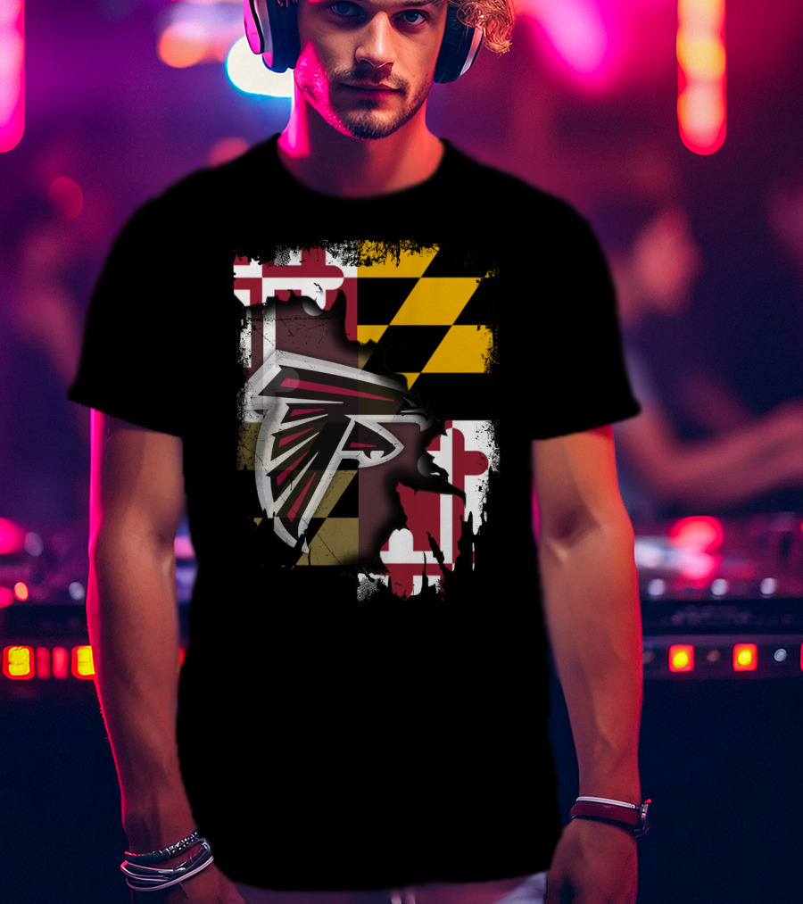Maryland Pride With Atlanta Falcons Logo Integration T-Shirt
