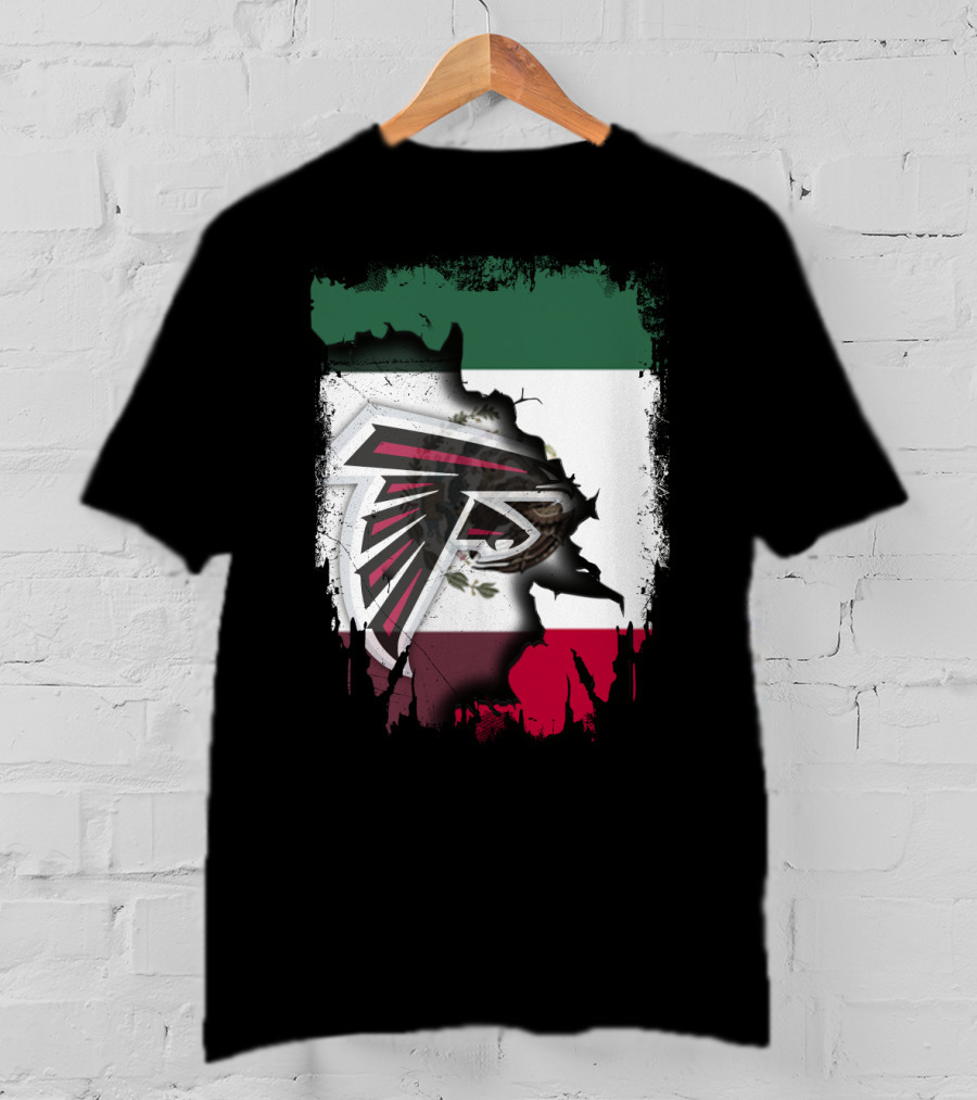 Mexico Flag With Atlanta Falcons T-Shirt
