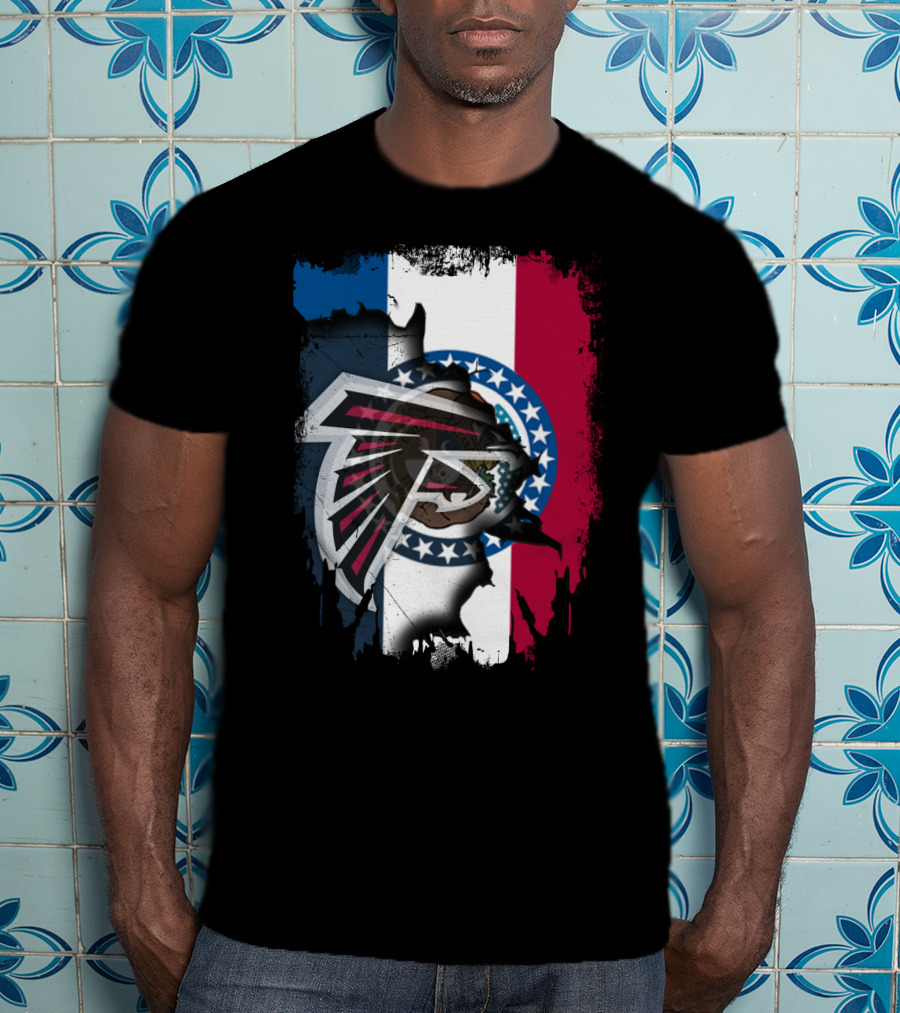 Together Missouri With Atlanta Falcons Blended With State Flag T-Shirt