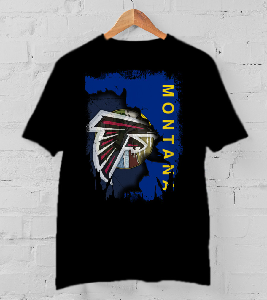 Montana With Falcons Logo And State Elements T-Shirt