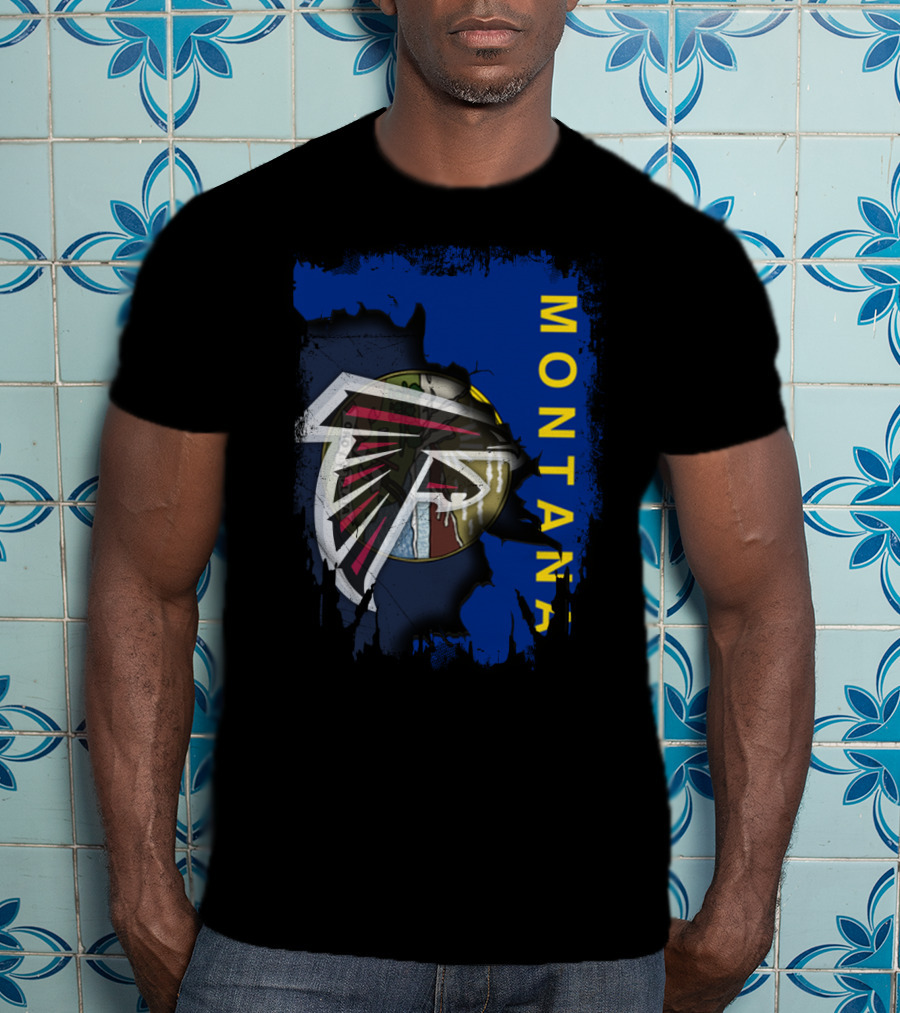 Montana With Falcons Logo And State Elements T-Shirt