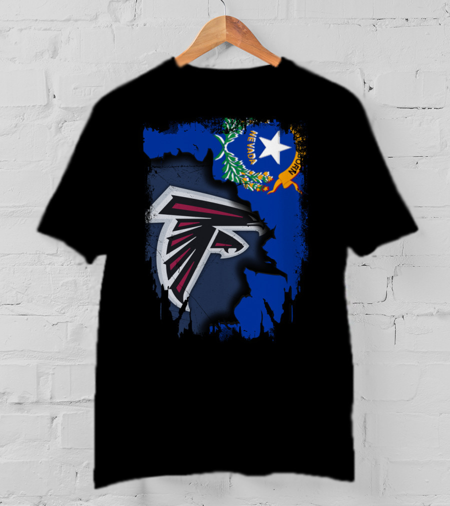 Nevada State Flag With Falcons Logo Integration T-Shirt