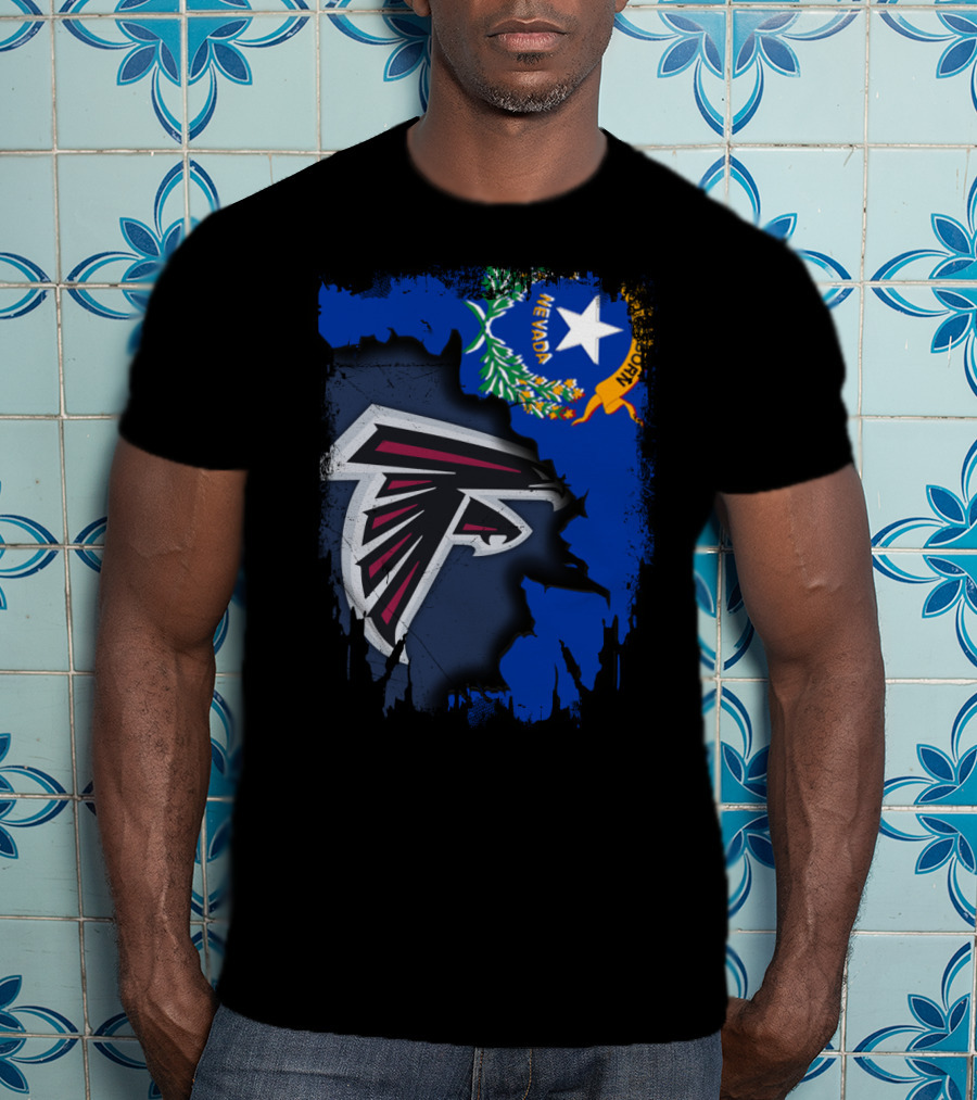 Nevada State Flag With Falcons Logo Integration T-Shirt
