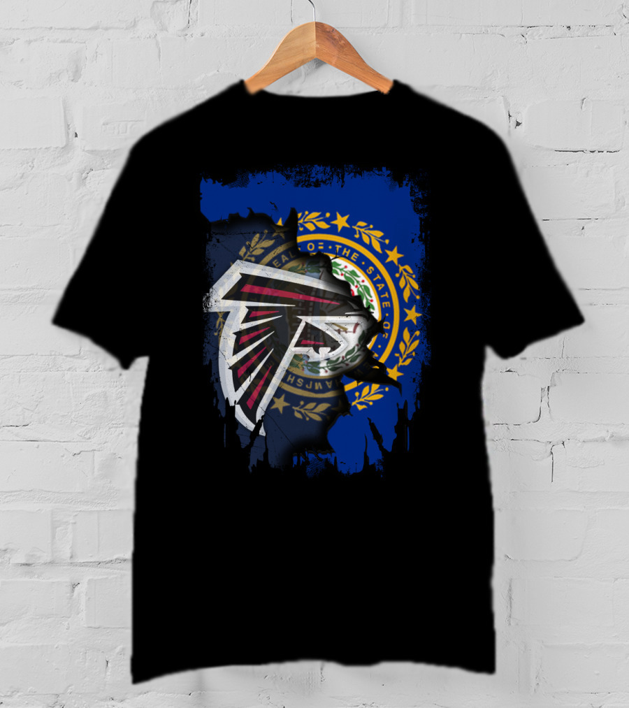 New Hampshire State Seal And Atlanta Falcons Logo Harmony T-Shirt