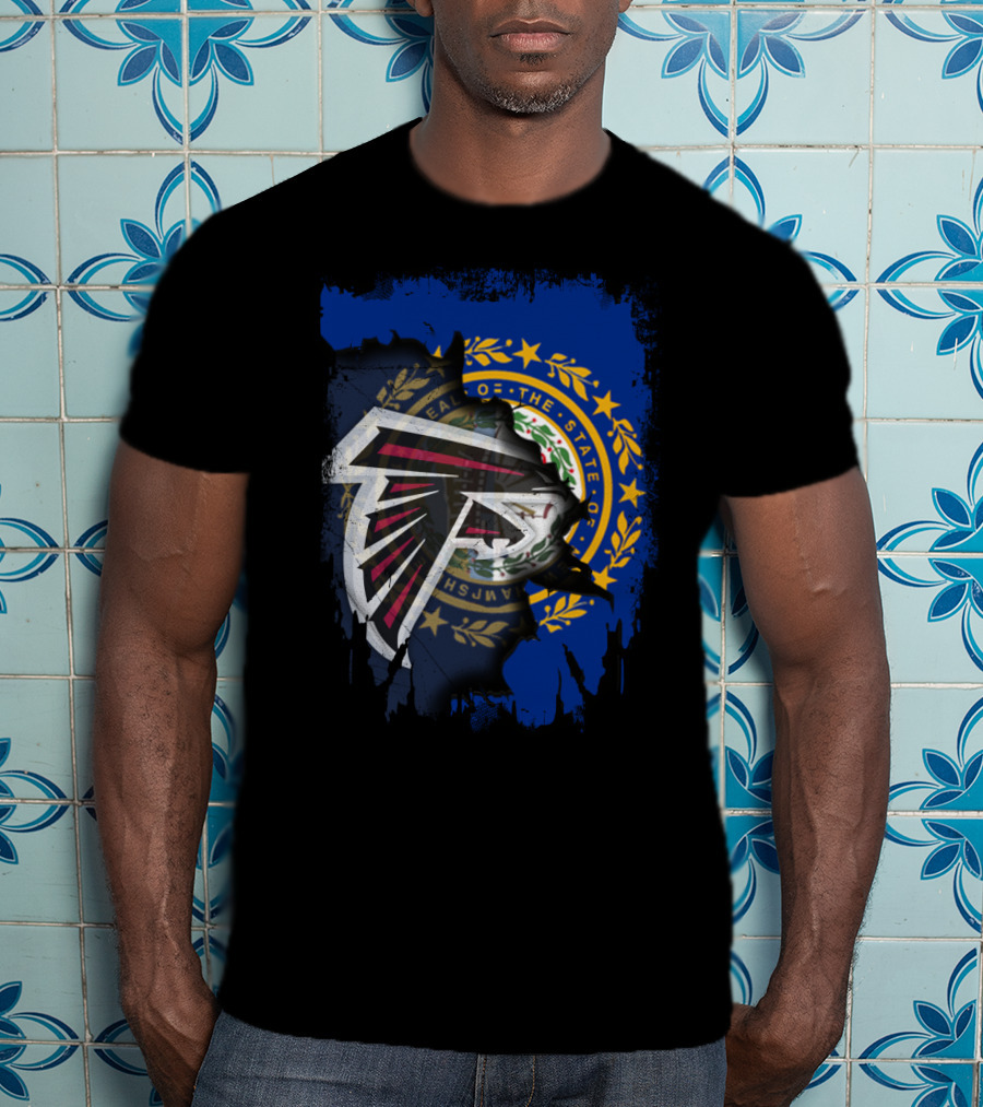 New Hampshire State Seal And Atlanta Falcons Logo Harmony T-Shirt