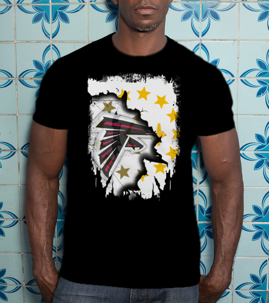 Rhode Island Stars With Falcons Logo Blended T-Shirt