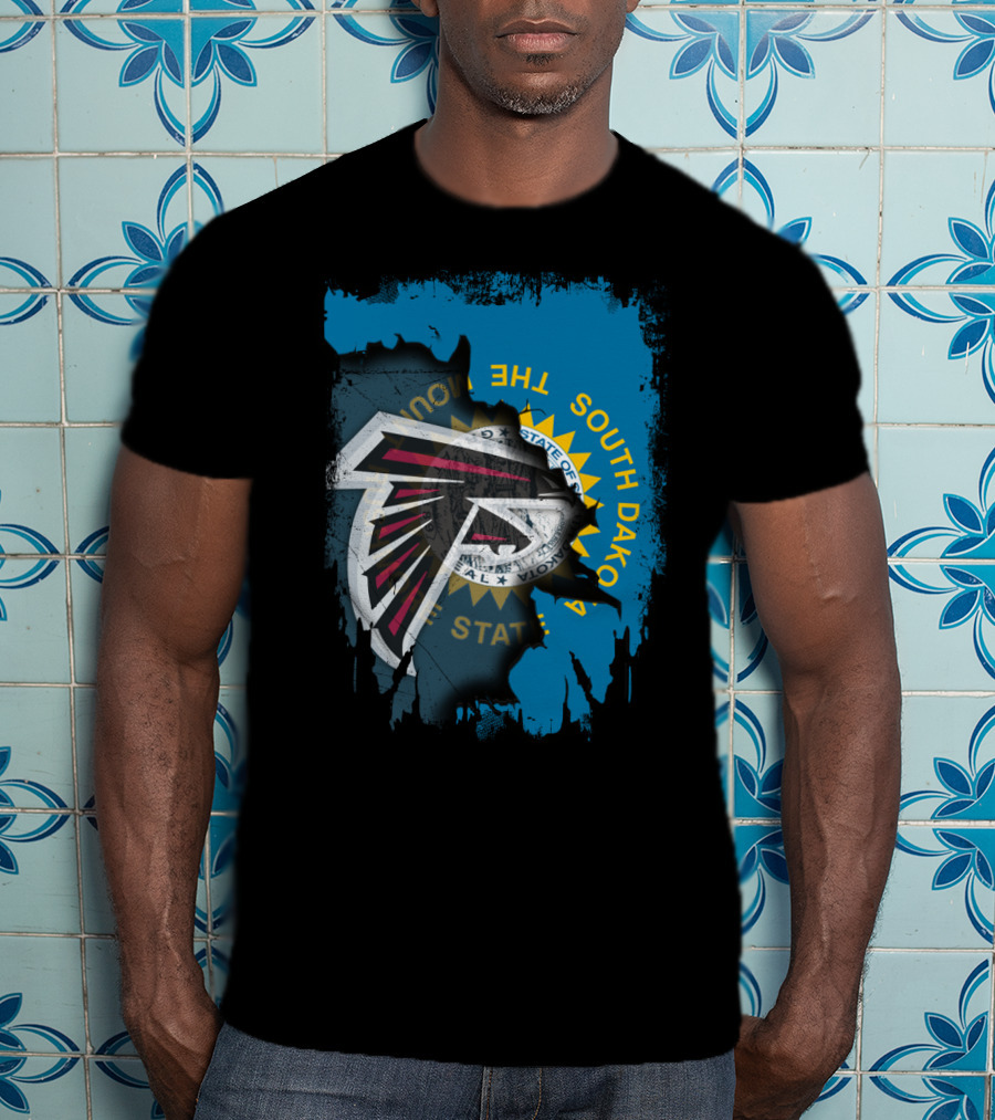South Dakota Strong With Falcons Emblem And State Seal T-Shirt