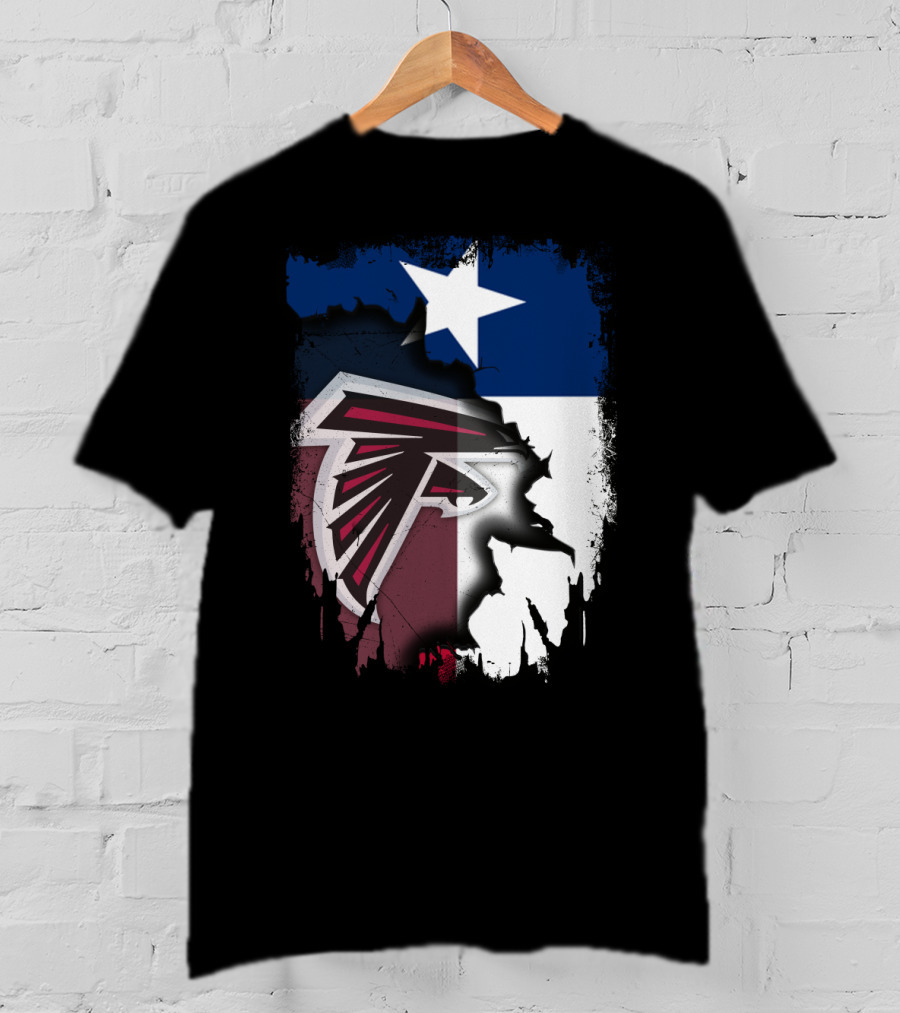 Texas State Flag Combined With Atlanta Falcons T-Shirt