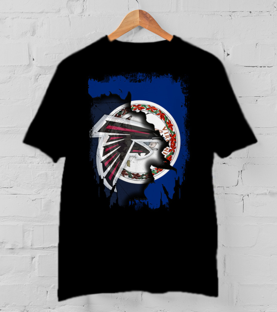 Together Virginia With Atlanta Falcons Logo And State Seal T-Shirt