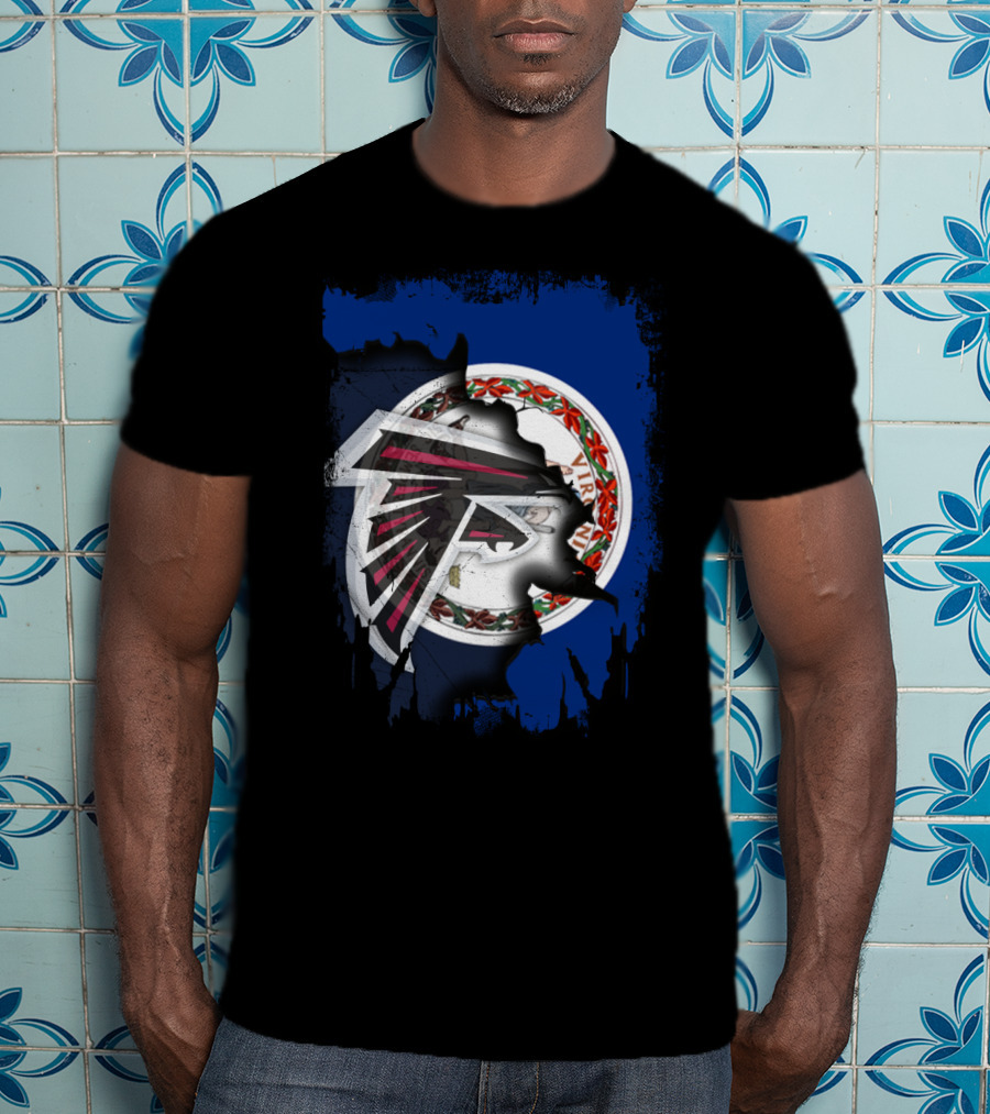 Together Virginia With Atlanta Falcons Logo And State Seal T-Shirt