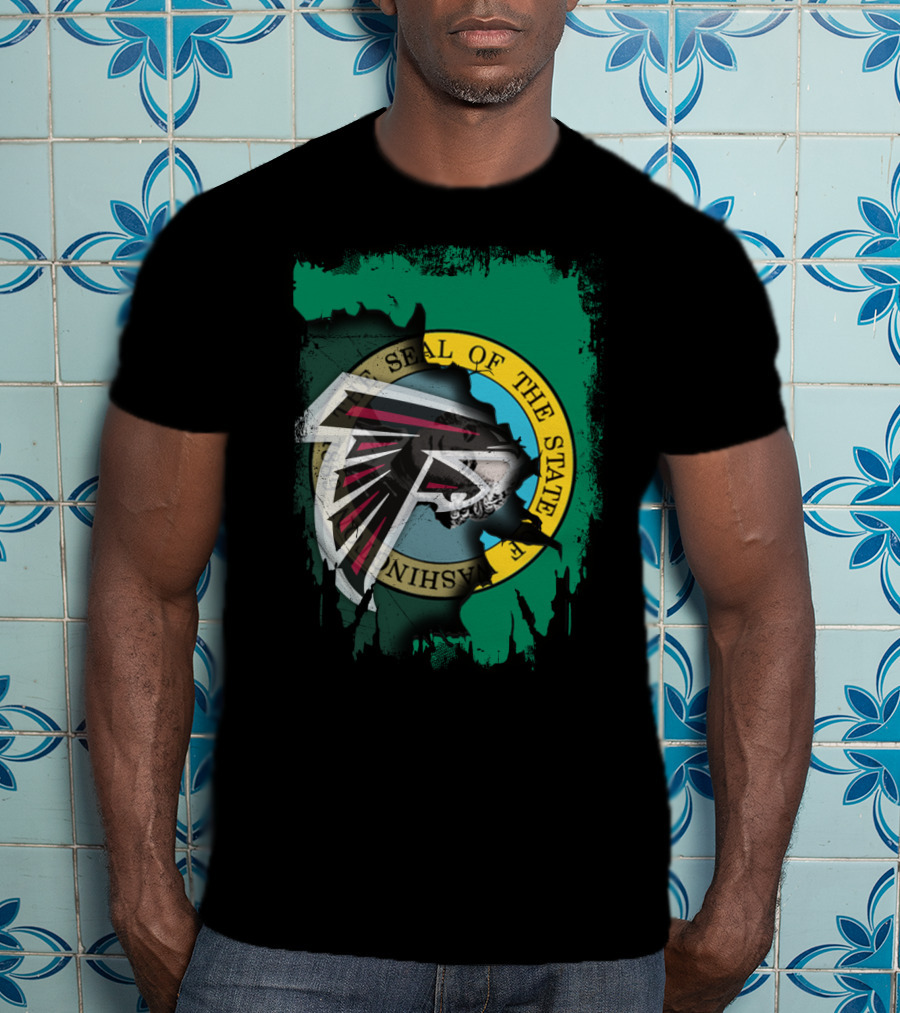Washington State Seal With Atlanta Falcons T-Shirt