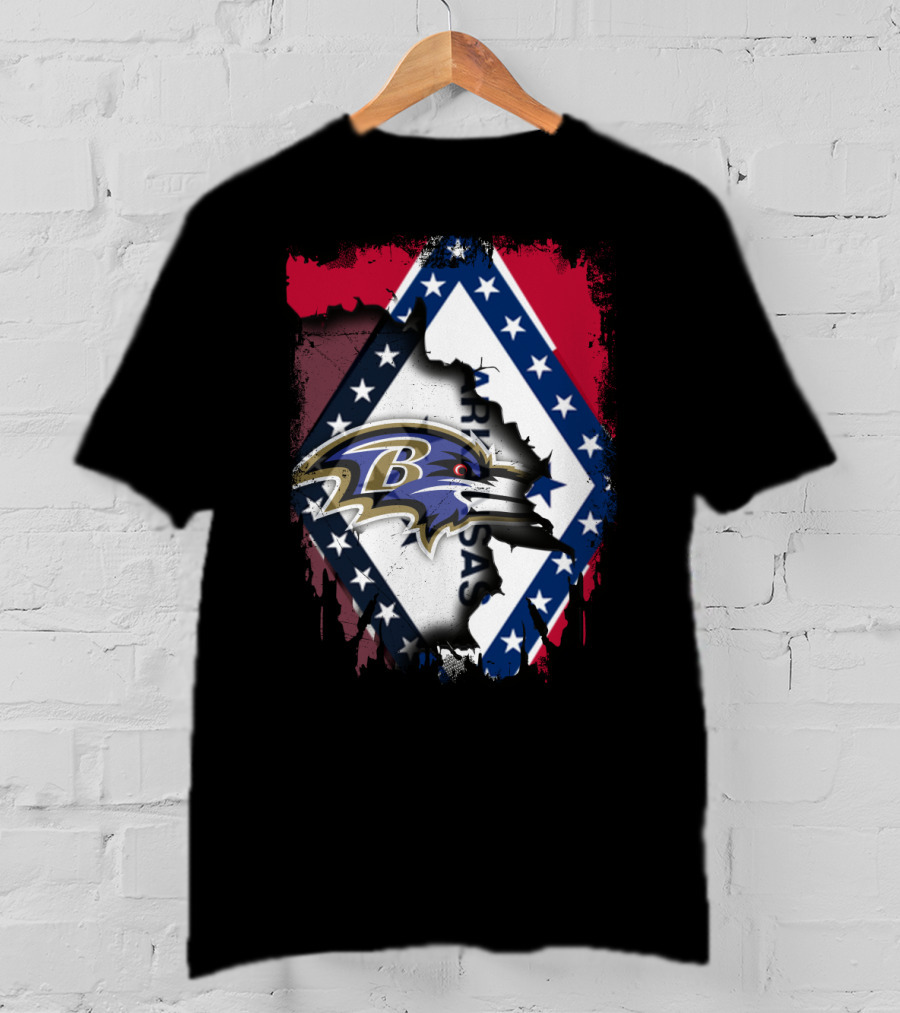 Arkansas State Pride With Baltimore Ravens T-Shirt