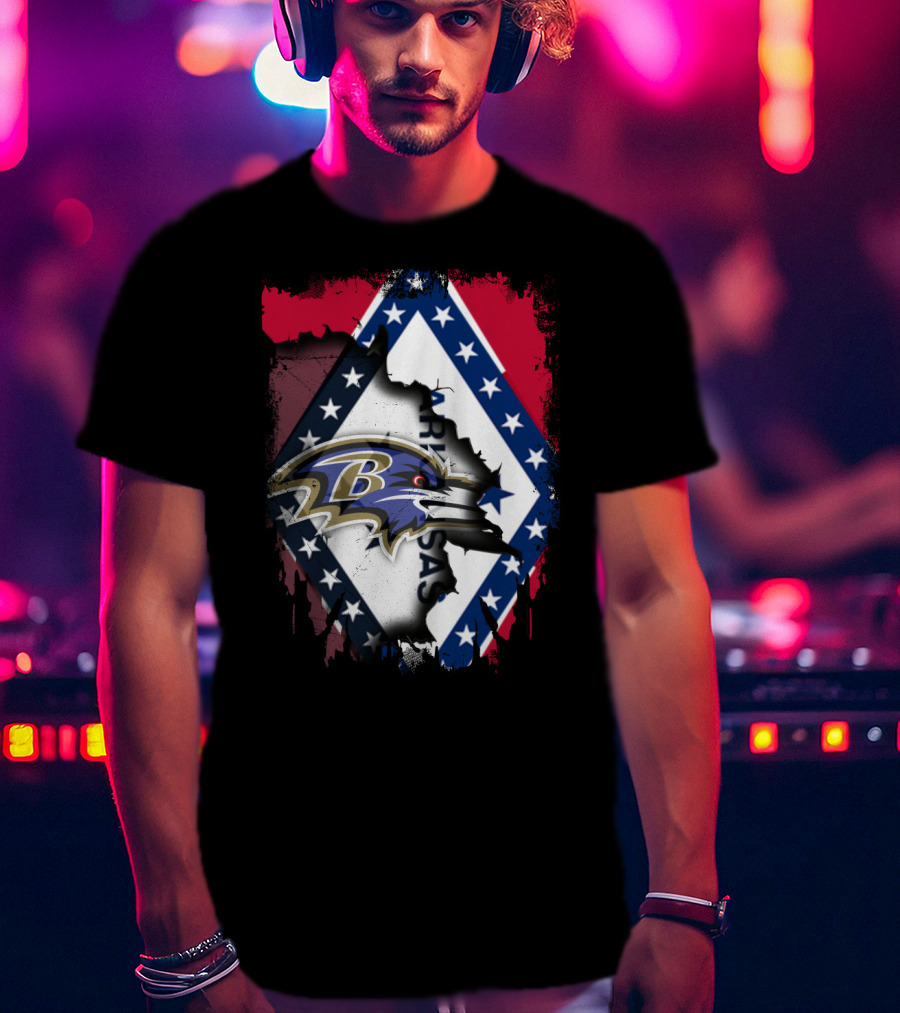 Arkansas State Pride With Baltimore Ravens T-Shirt