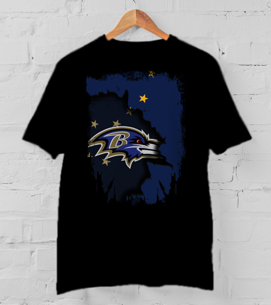 Together Alaska Ravens With Stars And Map T-Shirt