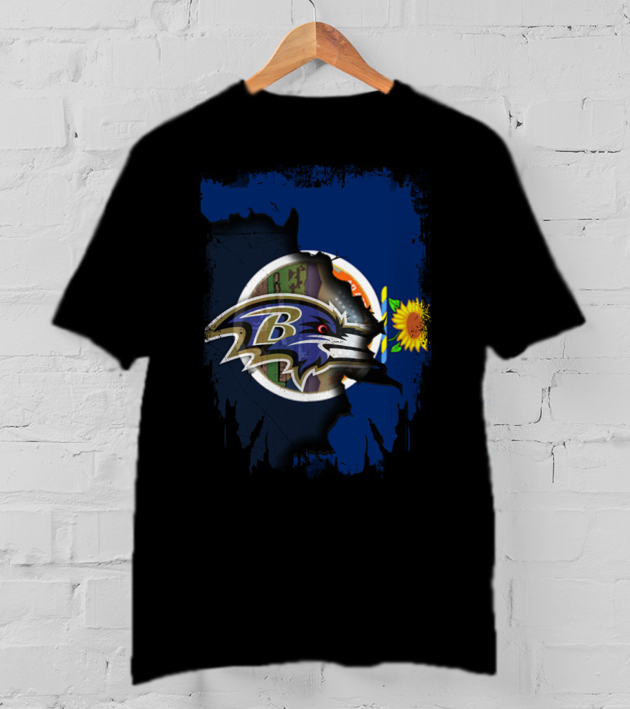 Kansas State Pride With Sunflower And Ravens T-Shirt