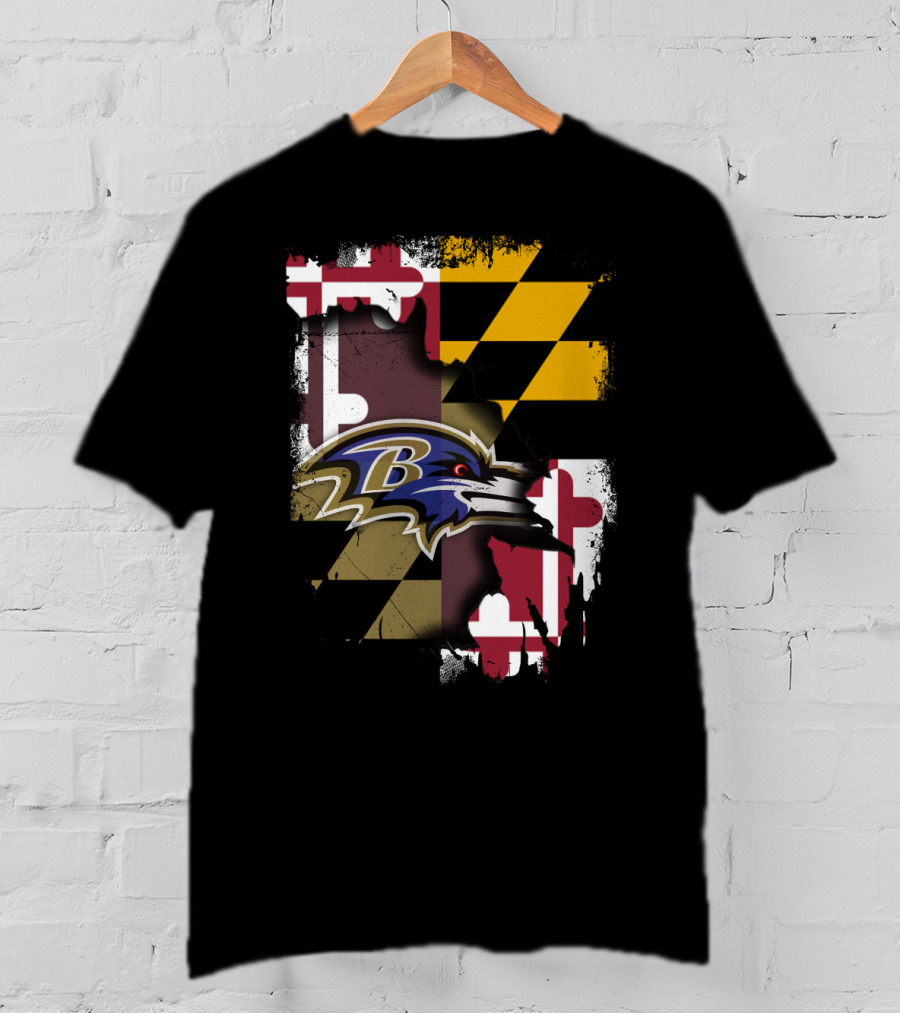 Maryland Pride With Baltimore Ravens T-Shirt