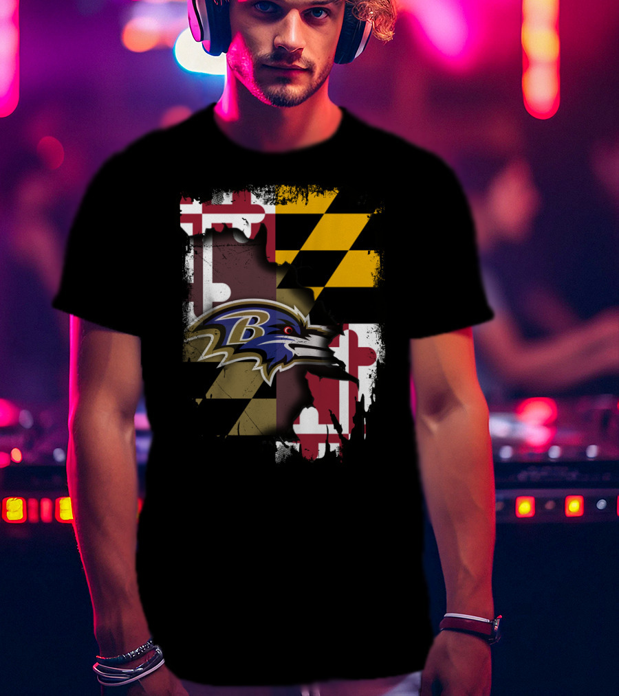 Maryland Pride With Baltimore Ravens T-Shirt