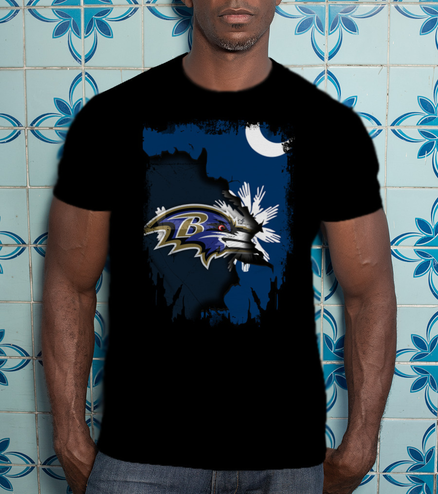 Together South Carolina Palmetto With Baltimore Ravens T-Shirt