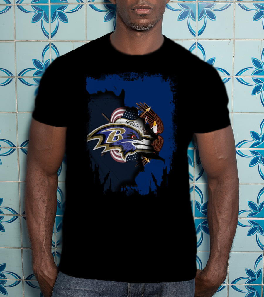 Ravens Eagle Flag Together Utah T-Shirt