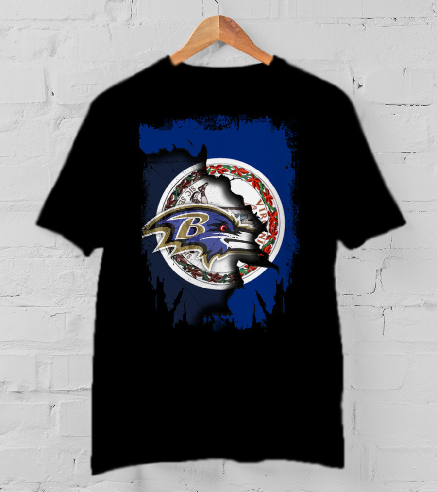 Baltimore Ravens Virginia State Pride Collaboration T-Shirt