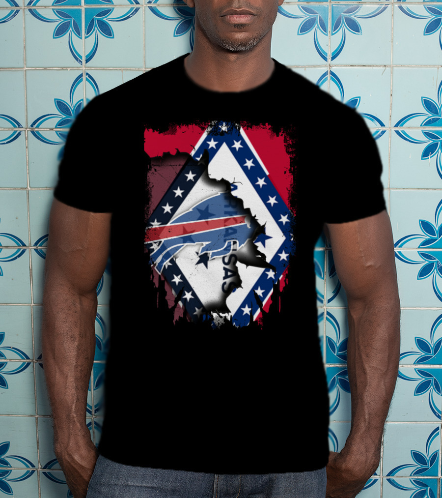 Arkansas Flag With Buffalo Bills Integration T-Shirt
