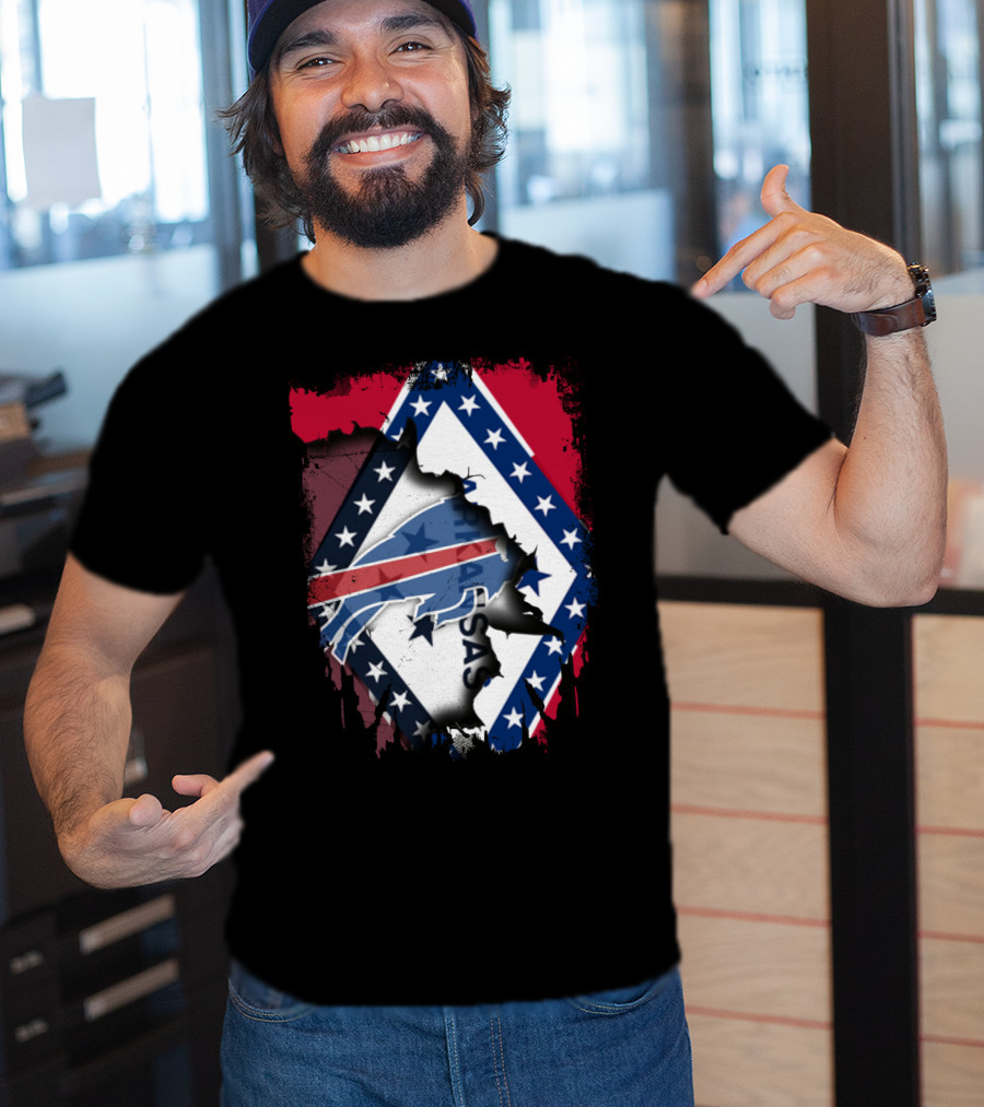 Arkansas Flag With Buffalo Bills Integration T-Shirt
