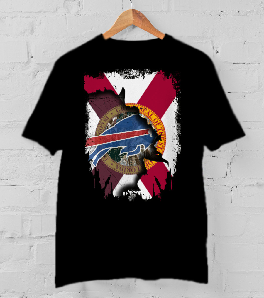 Florida State Seal And American Football Buffalo Symbol Together T-Shirt