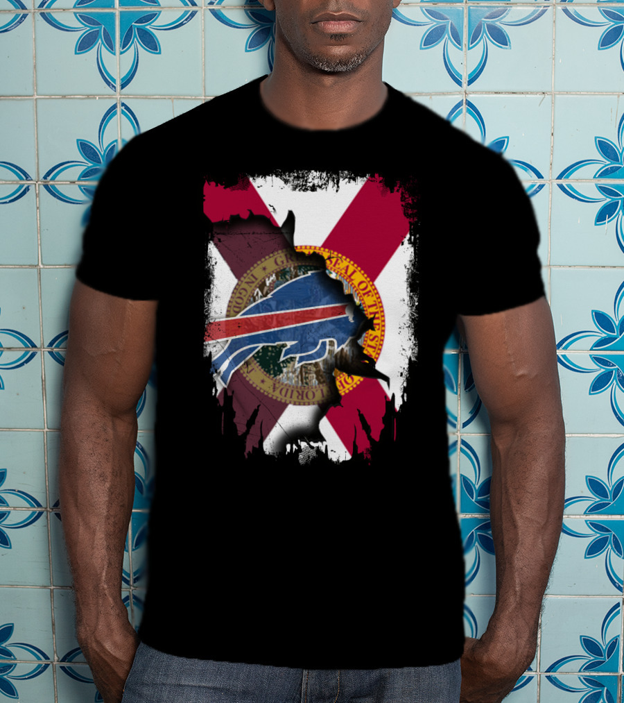 Florida State Seal And American Football Buffalo Symbol Together T-Shirt
