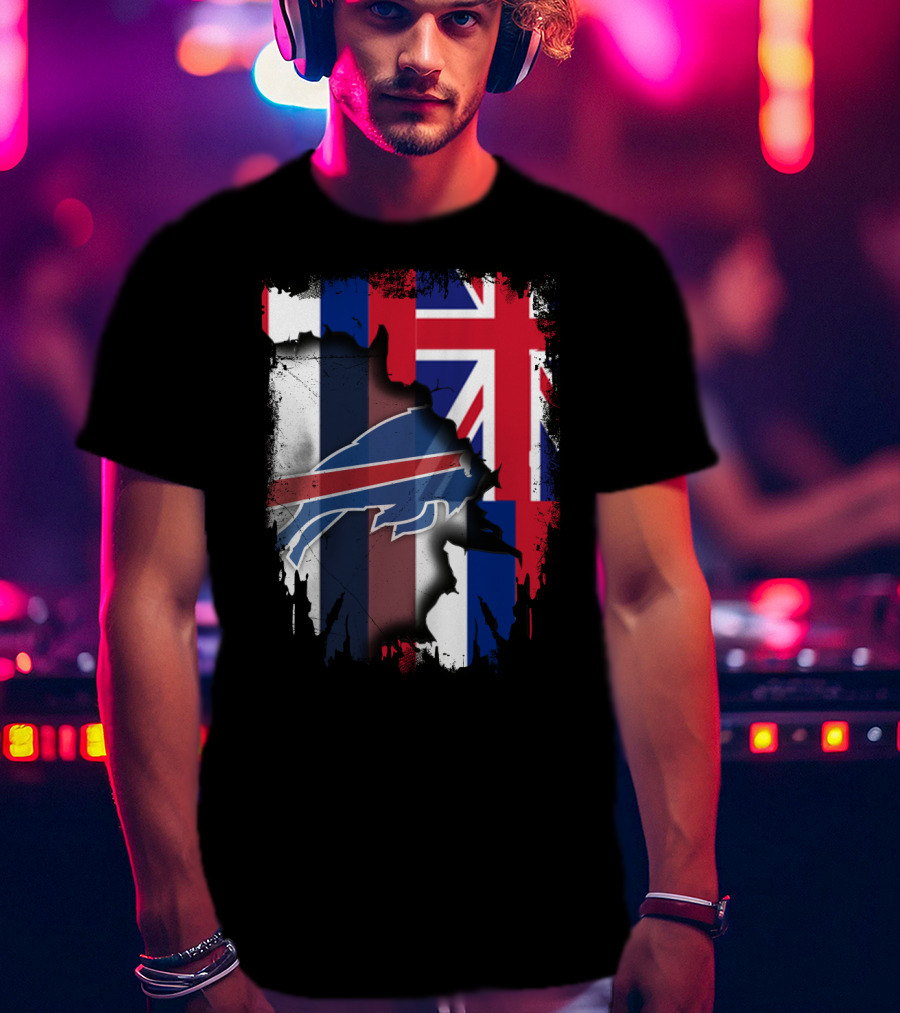 Together Hawaii With Buffalo Bills UK Flag Fusion T-Shirt