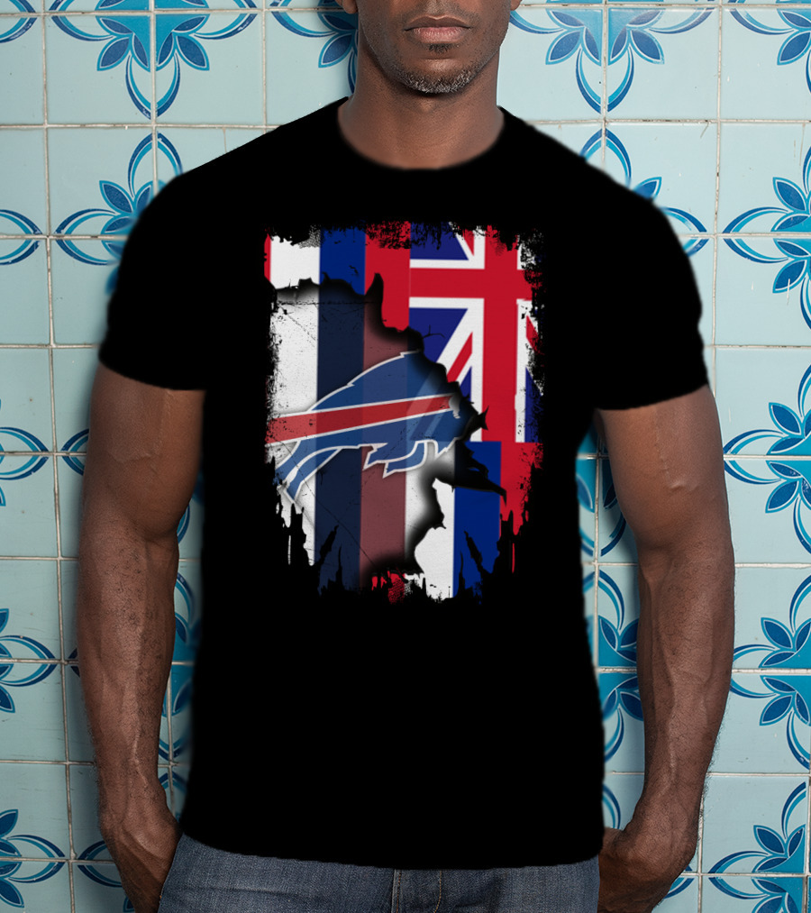 Together Hawaii With Buffalo Bills UK Flag Fusion T-Shirt