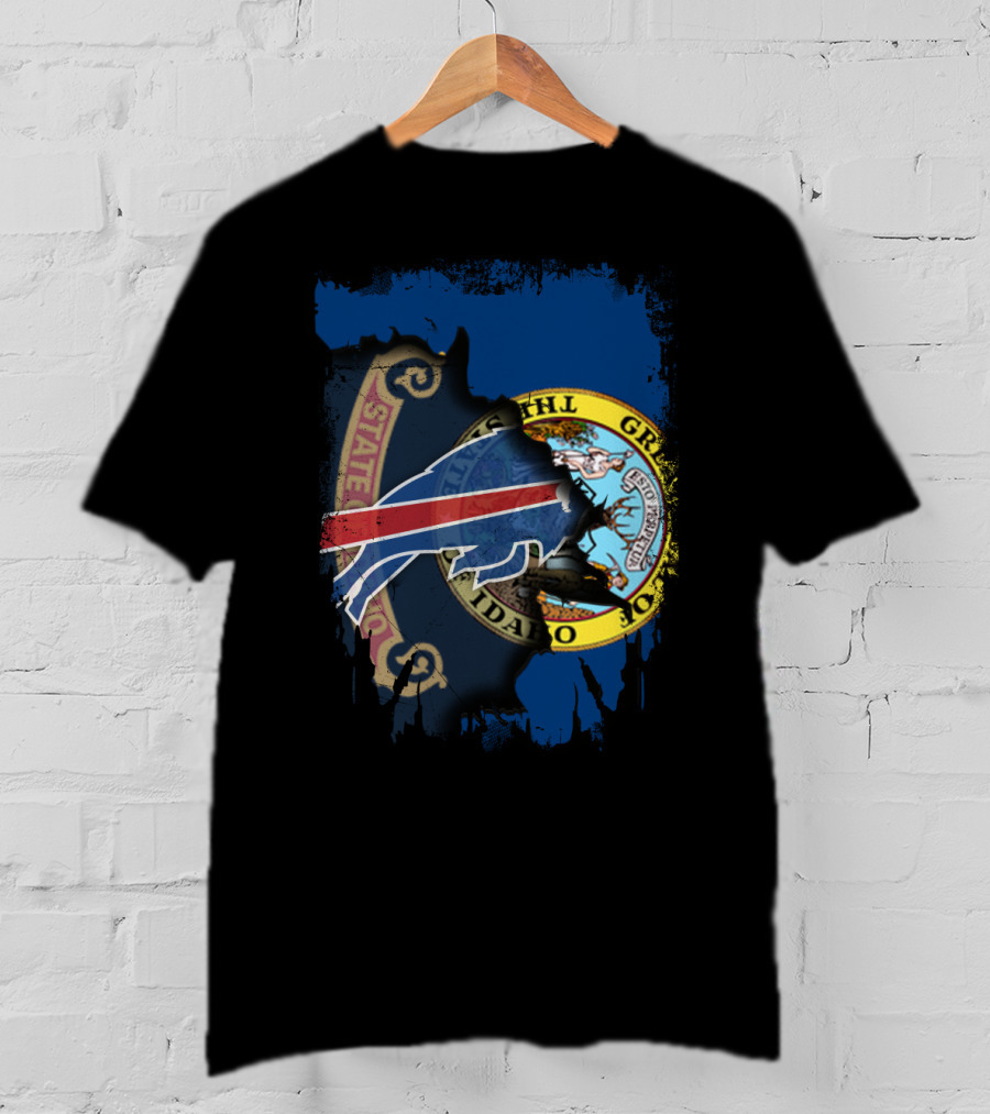 Buffalo Bills Idaho State Flag United Together T-Shirt