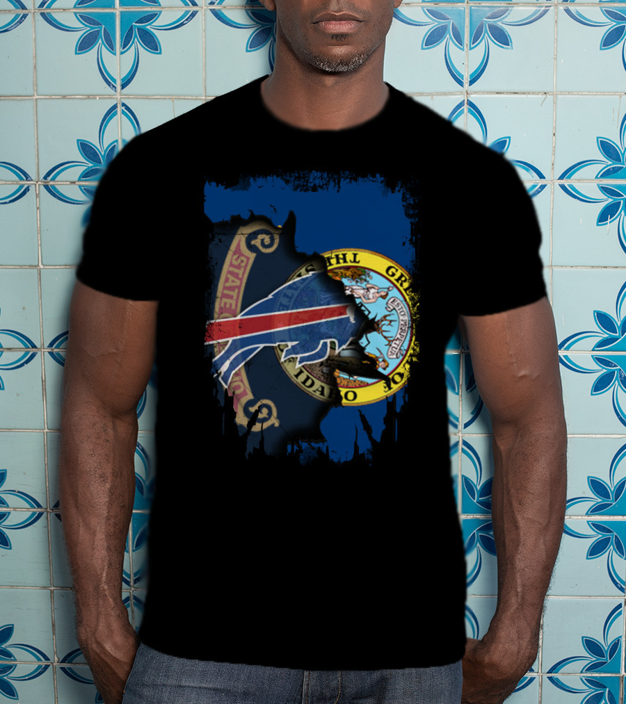 Buffalo Bills Idaho State Flag United Together T-Shirt