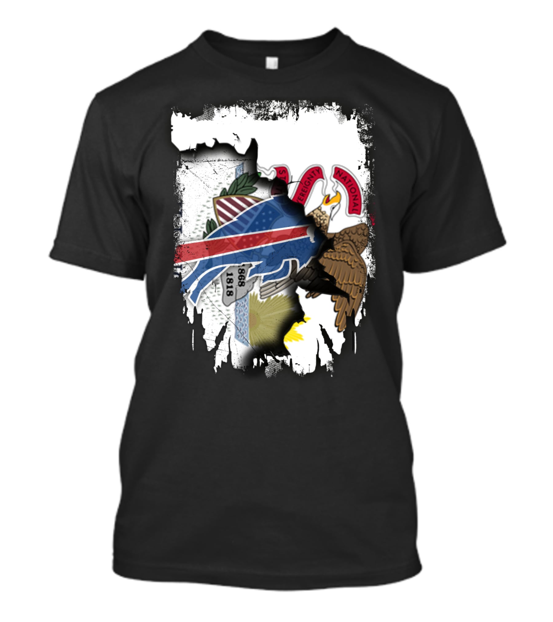 Illinois State Seal And Buffalo Bills Logo Together T-Shirt
