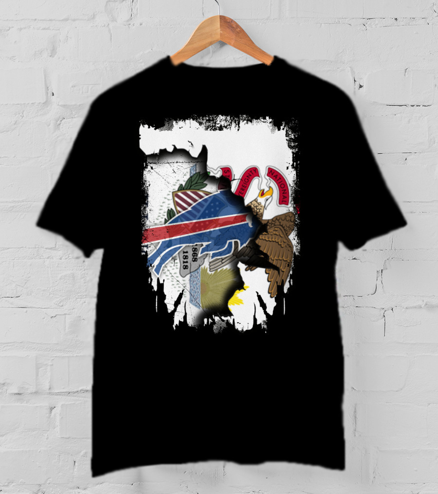 Illinois State Seal And Buffalo Bills Logo Together T-Shirt