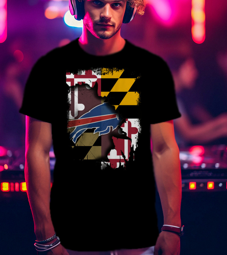 Together Maryland With Bills And Maryland Flag T-Shirt
