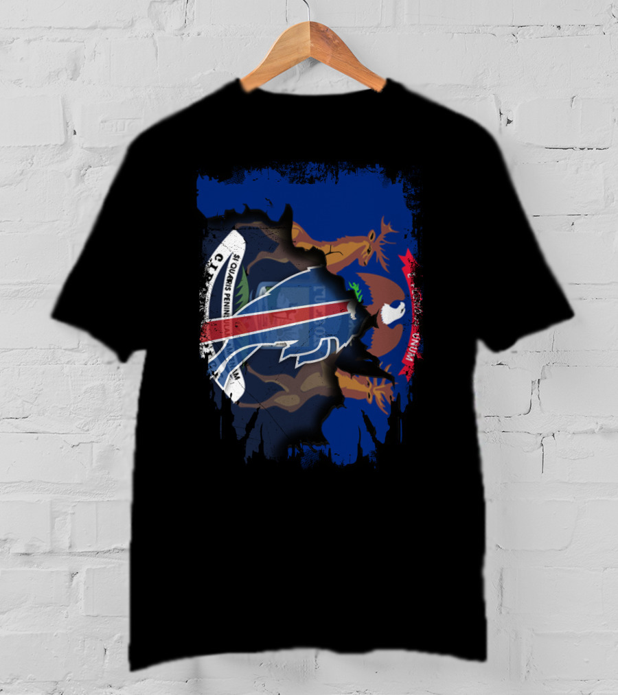 Together Michigan Buffalo Bills Fusion Icon Flag T-Shirt