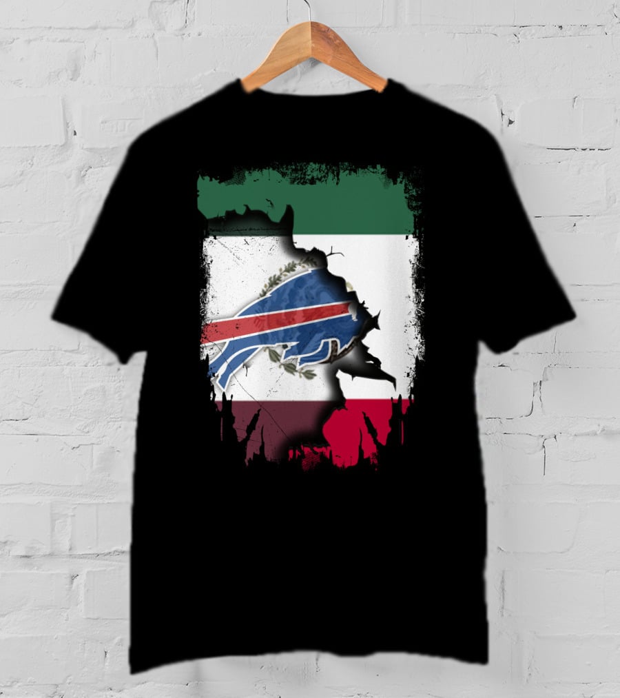 Together Mexico Buffalo Bills Flag Fusion T-Shirt