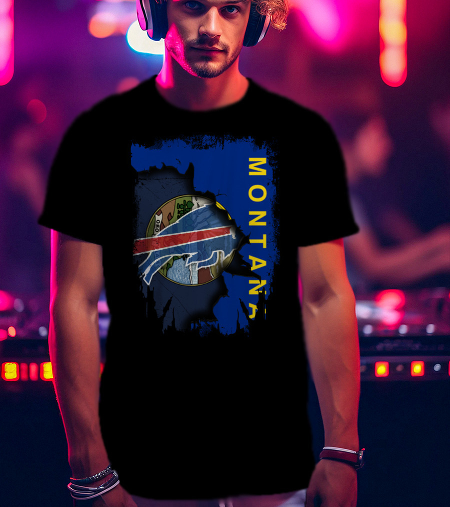 Montana State Buffalo Bills Logo Fusion T-Shirt